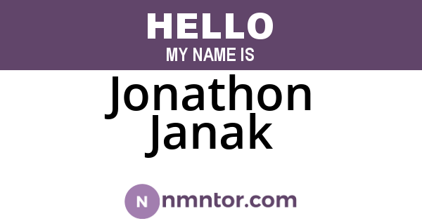Jonathon Janak
