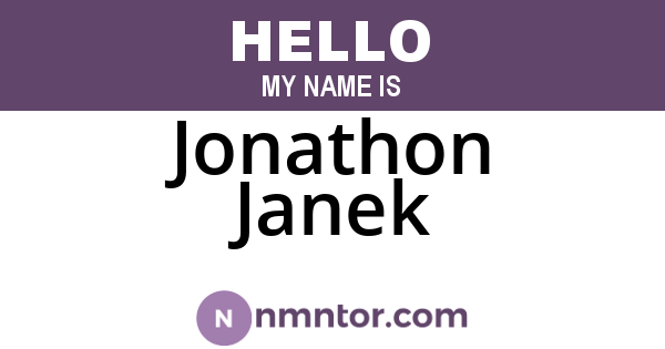 Jonathon Janek