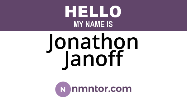 Jonathon Janoff