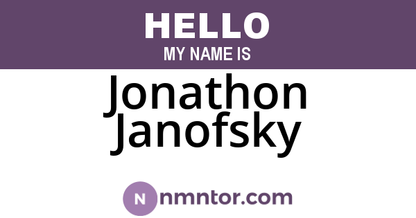 Jonathon Janofsky