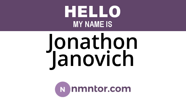 Jonathon Janovich