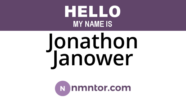 Jonathon Janower