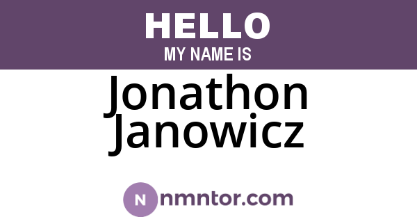 Jonathon Janowicz