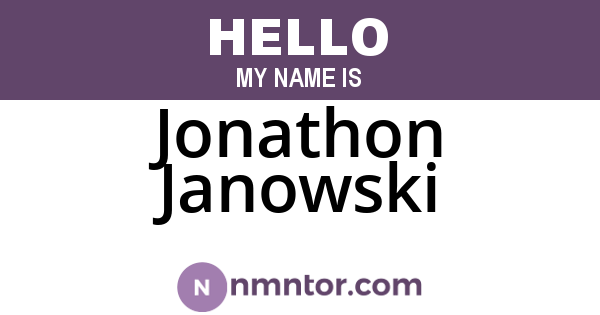 Jonathon Janowski