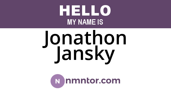 Jonathon Jansky
