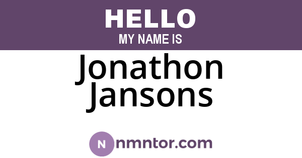 Jonathon Jansons