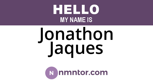 Jonathon Jaques