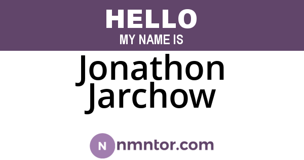 Jonathon Jarchow