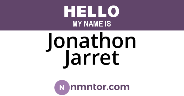 Jonathon Jarret