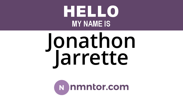 Jonathon Jarrette