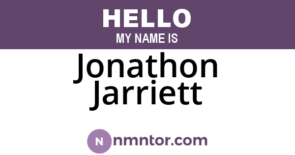 Jonathon Jarriett