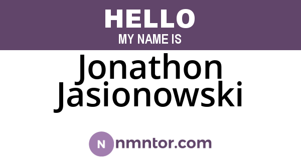 Jonathon Jasionowski