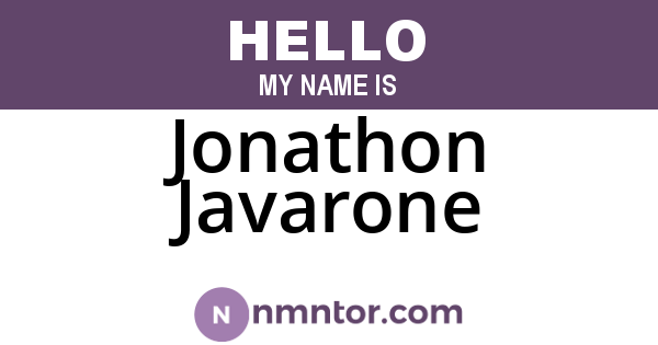 Jonathon Javarone