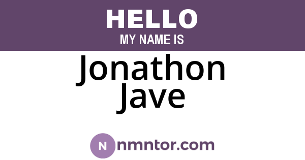 Jonathon Jave