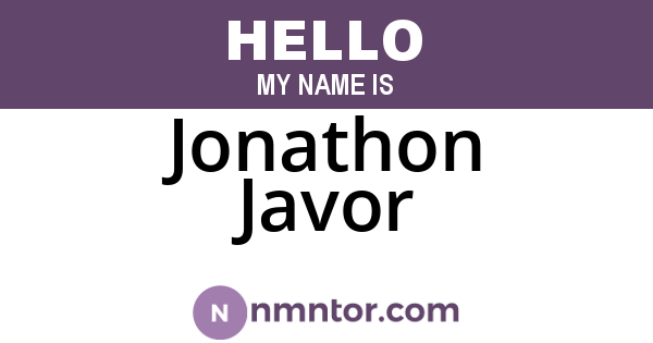 Jonathon Javor