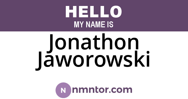 Jonathon Jaworowski