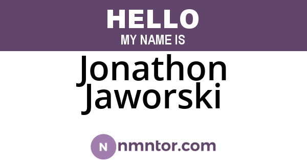 Jonathon Jaworski