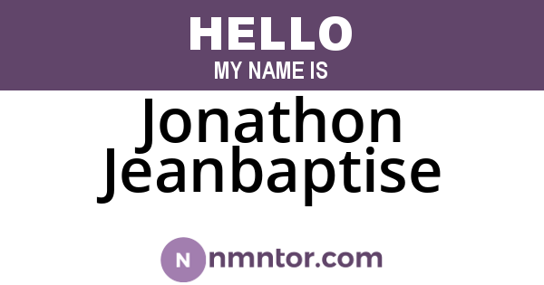 Jonathon Jeanbaptise