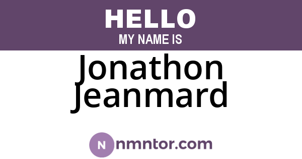Jonathon Jeanmard