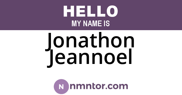 Jonathon Jeannoel