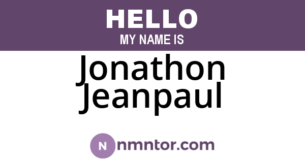 Jonathon Jeanpaul