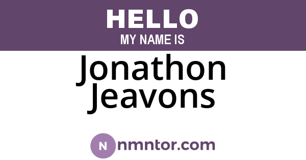 Jonathon Jeavons