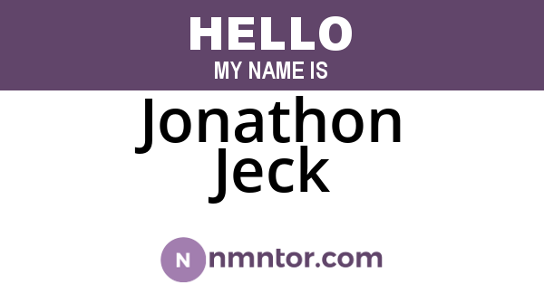 Jonathon Jeck