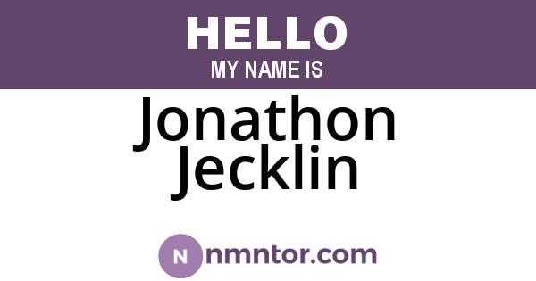 Jonathon Jecklin