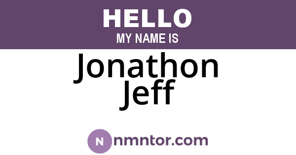 Jonathon Jeff