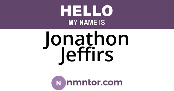 Jonathon Jeffirs