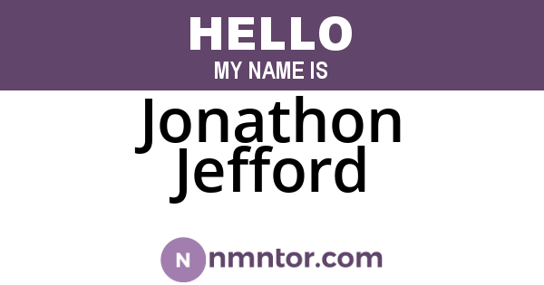 Jonathon Jefford