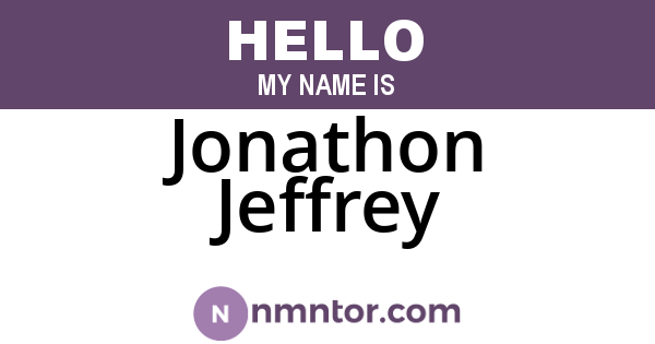 Jonathon Jeffrey