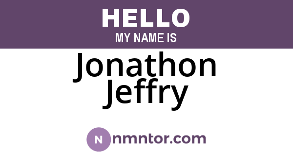 Jonathon Jeffry