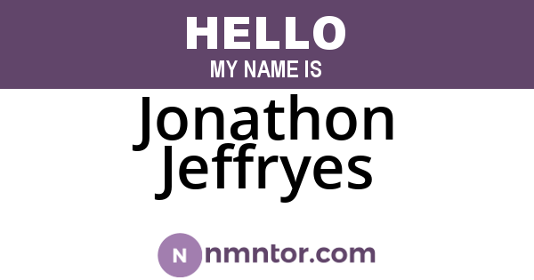 Jonathon Jeffryes