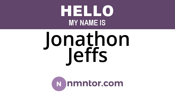 Jonathon Jeffs