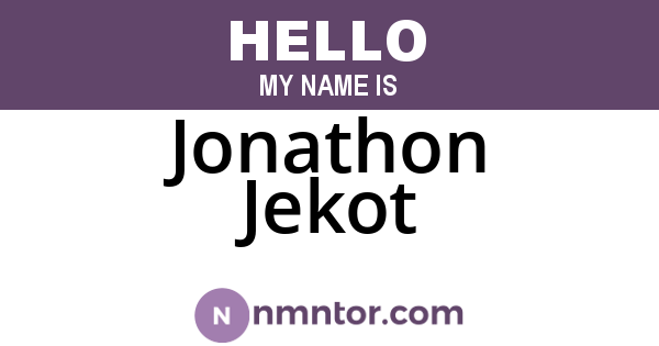 Jonathon Jekot