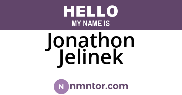 Jonathon Jelinek