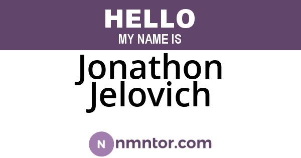 Jonathon Jelovich