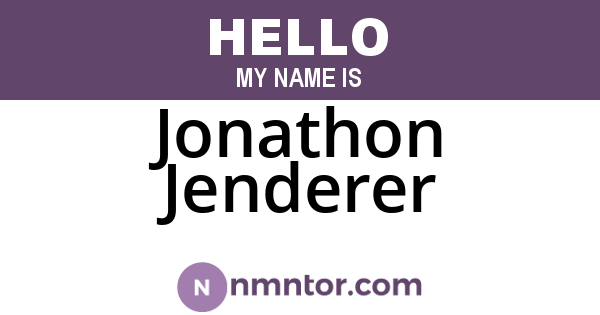 Jonathon Jenderer