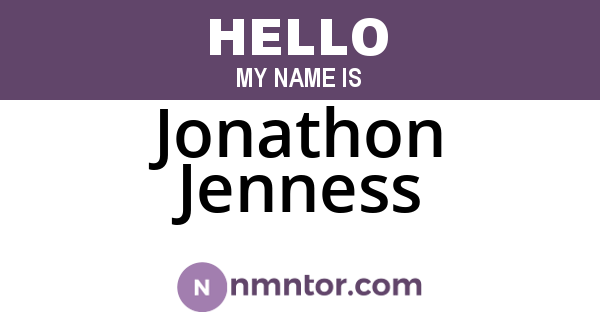 Jonathon Jenness