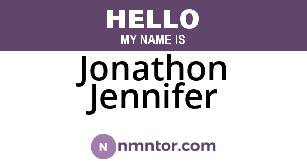 Jonathon Jennifer