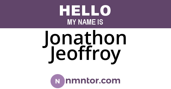 Jonathon Jeoffroy