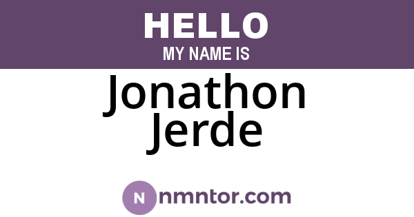 Jonathon Jerde