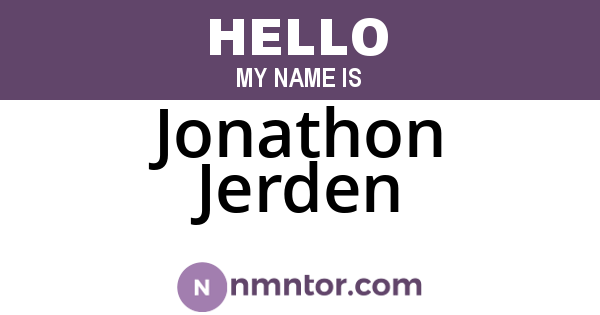 Jonathon Jerden