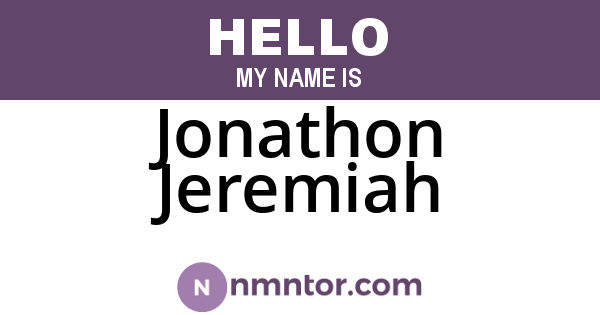 Jonathon Jeremiah