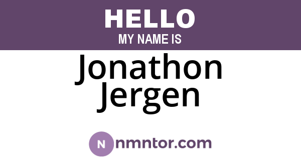 Jonathon Jergen