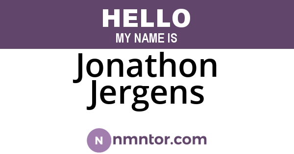 Jonathon Jergens