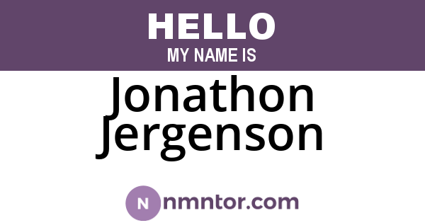 Jonathon Jergenson