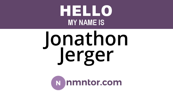 Jonathon Jerger
