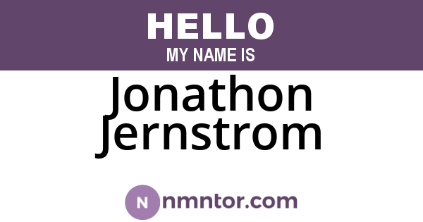 Jonathon Jernstrom
